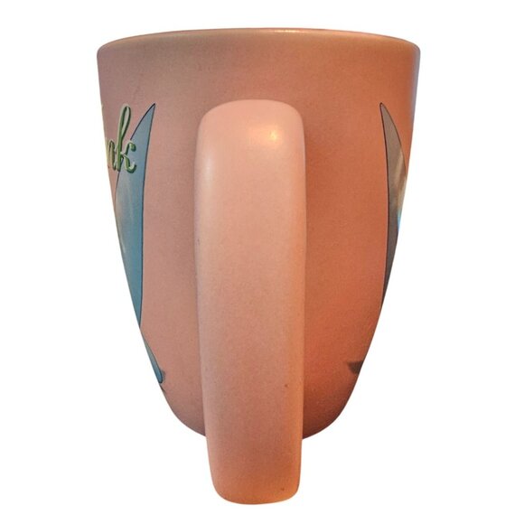 Disney Store Tinkerbell Mug Pink Tink 16 Oz Exclusive Flower Bouquet Tinker Bell - Picture 4 of 8